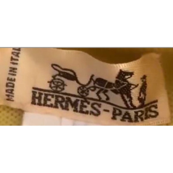 ✨RARE Hermès Logo Gold Button Cashmere Silk Wool Cropped Sweater Top Vest - Picture 11 of 16
